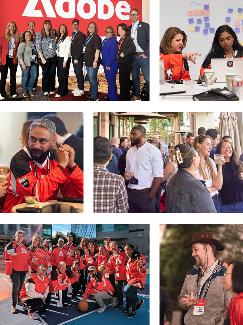 Adobe advocates laughing together at a community event